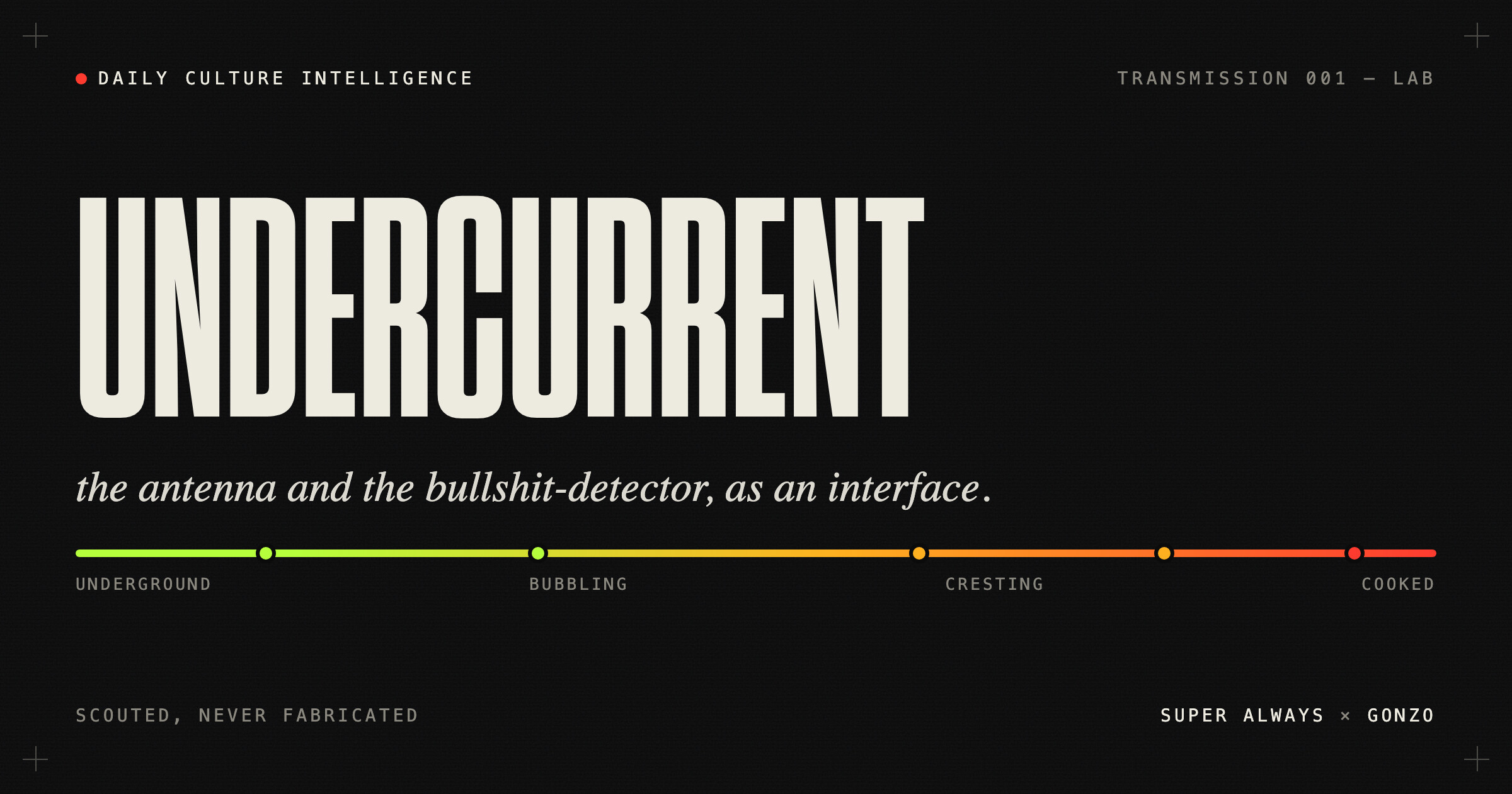 UNDERCURRENT — daily culture-intelligence broadcast